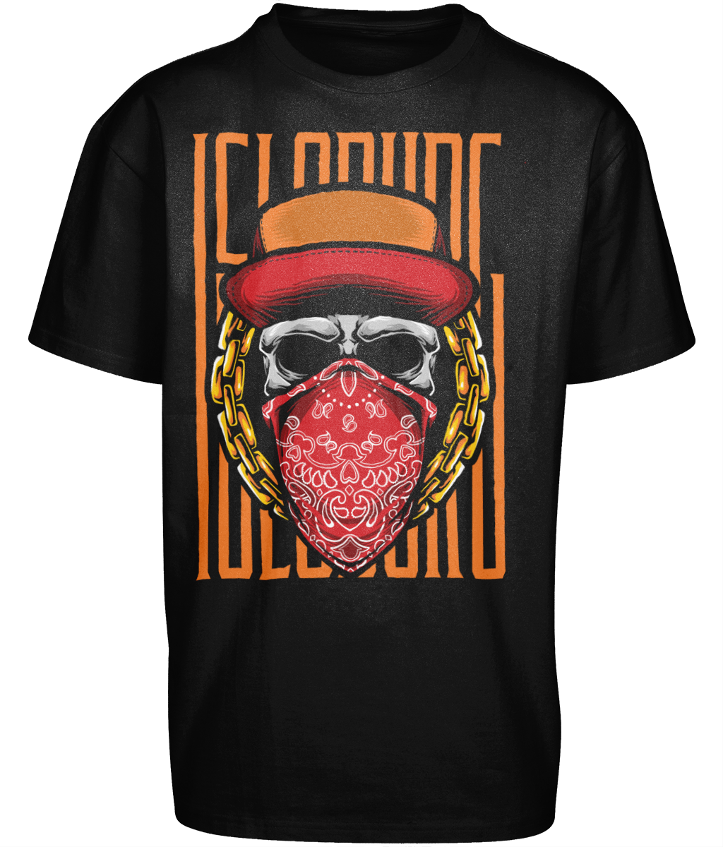 Islo Oversize Tee Skull Bandana - Comfortable Cotton Shirt - IBT024